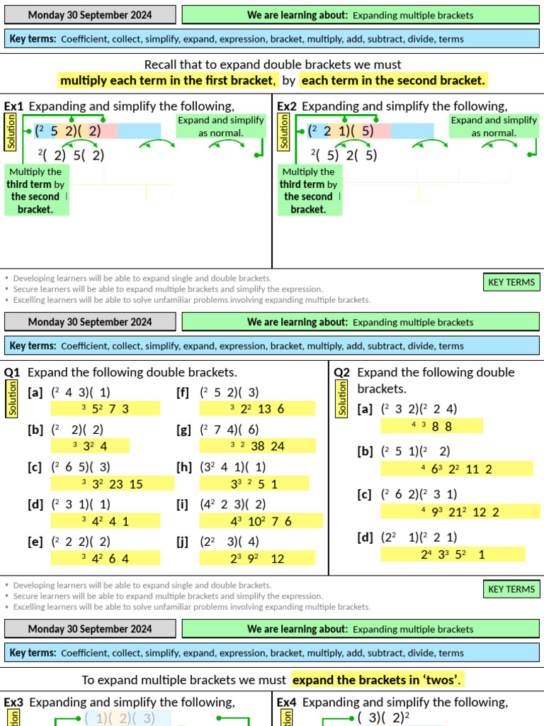 3.3h Expanding Multiple Brackets Clicker | PDF
