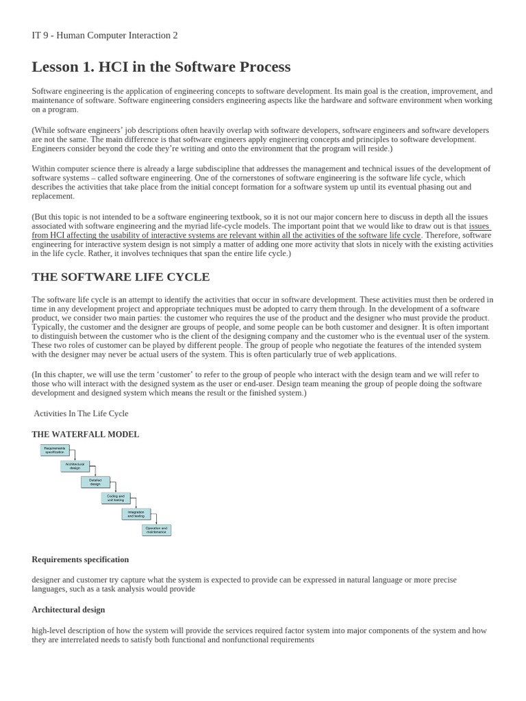 It 9 (Human Computer Interaction 2) Notes | PDF