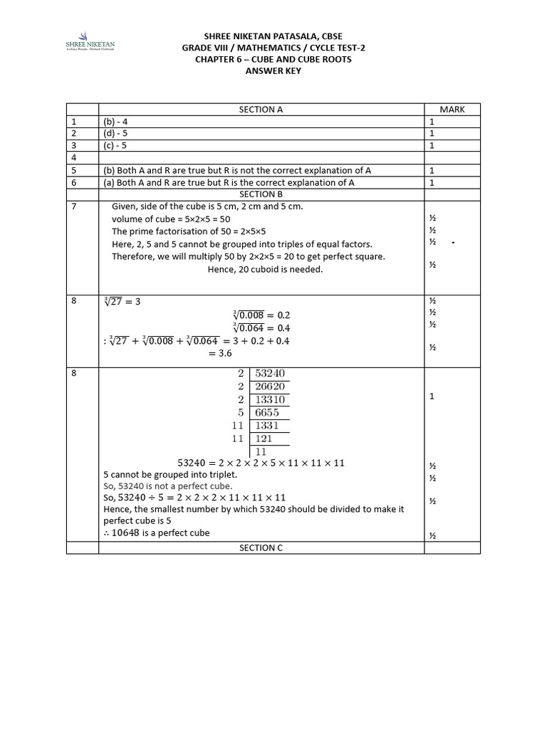 G8 maths cycle test ii ak pdf