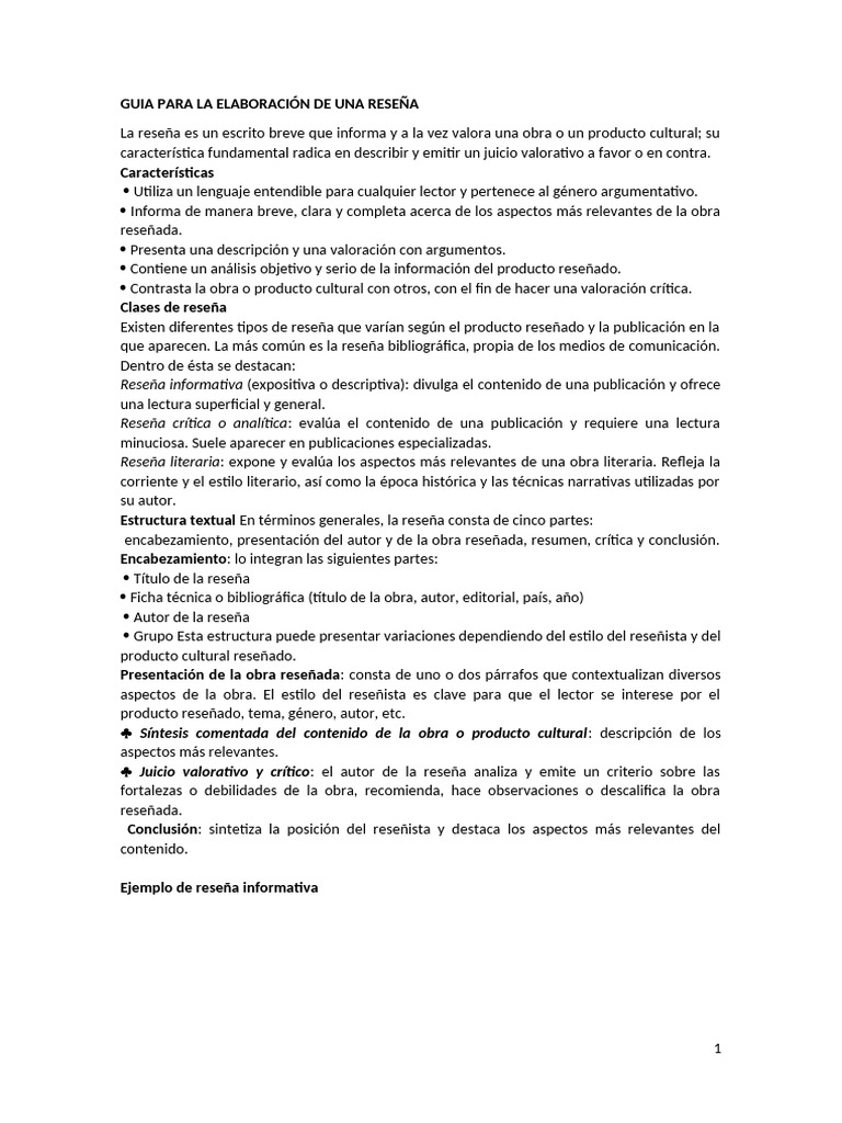 La Reseña | PDF