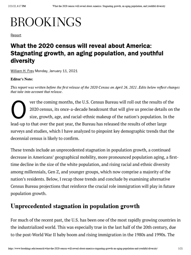 What The 2020 Census Will Reveal About America - Stagnating Growth, An ...