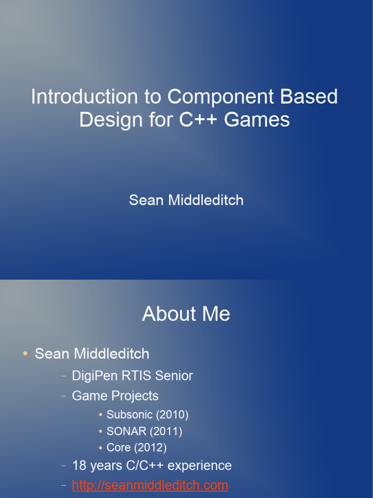 Component Design For C++ Games | PDF