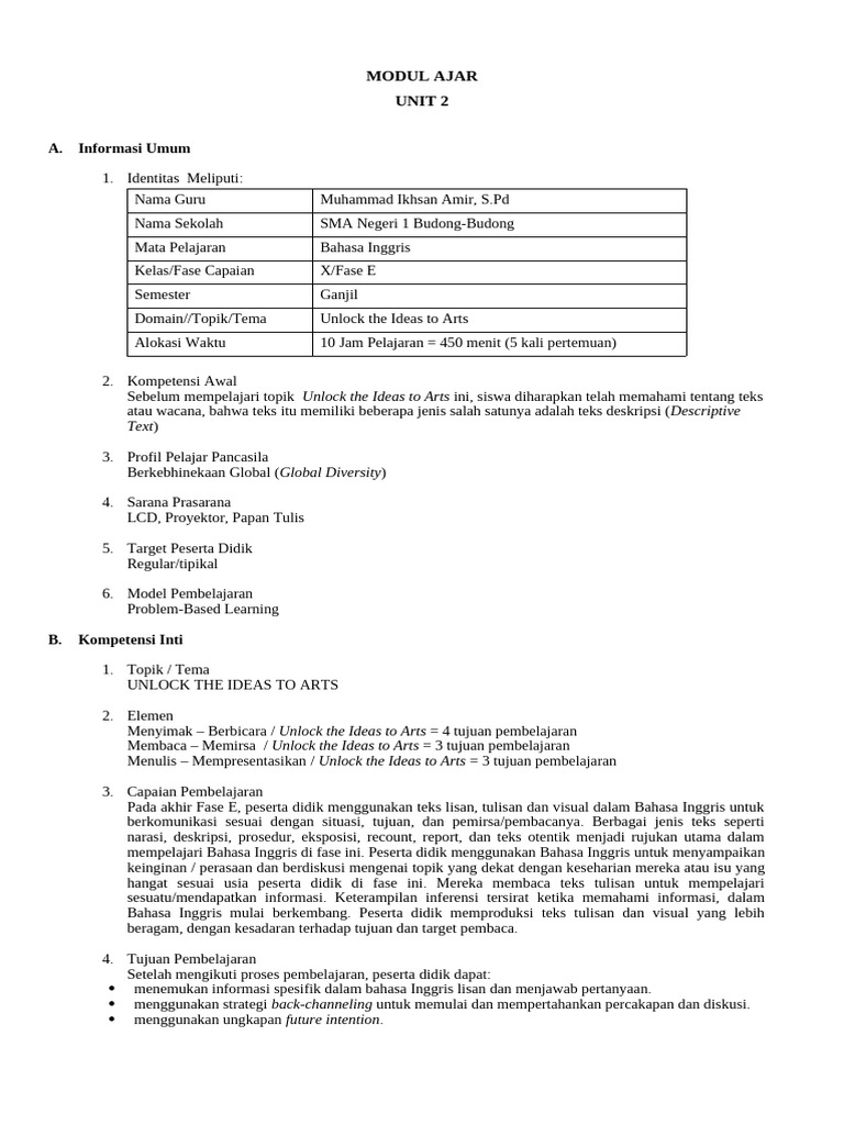 Modul Unit 2 | PDF