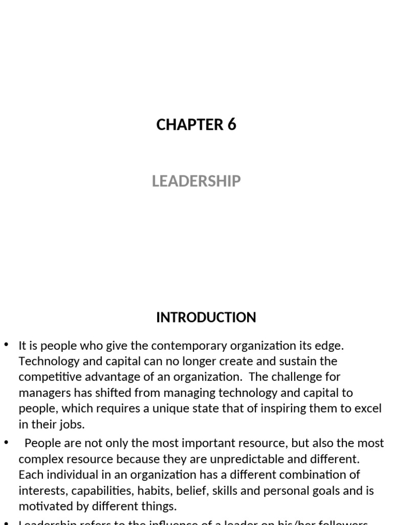 Chapter 6 - Leadership | PDF