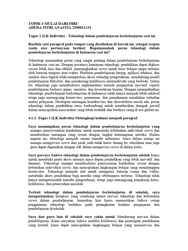 Topik 4 Mulai Dari Diri | PDF