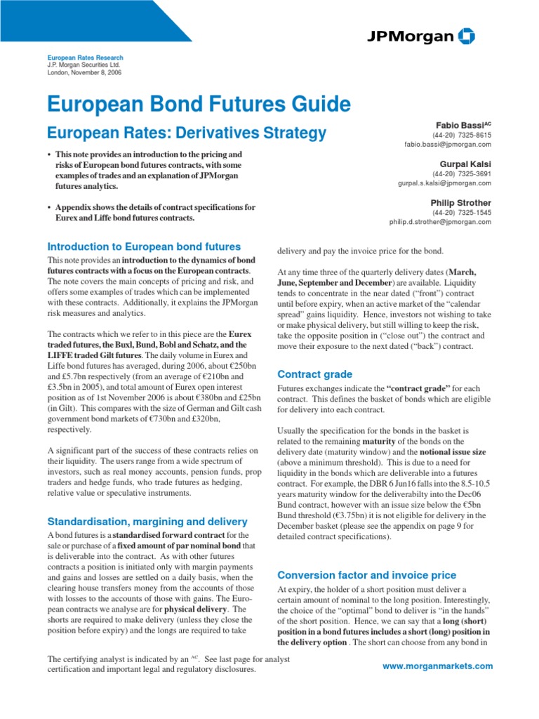 European Bond Futures 2006 | PDF | Futures Contract | Option (Finance)