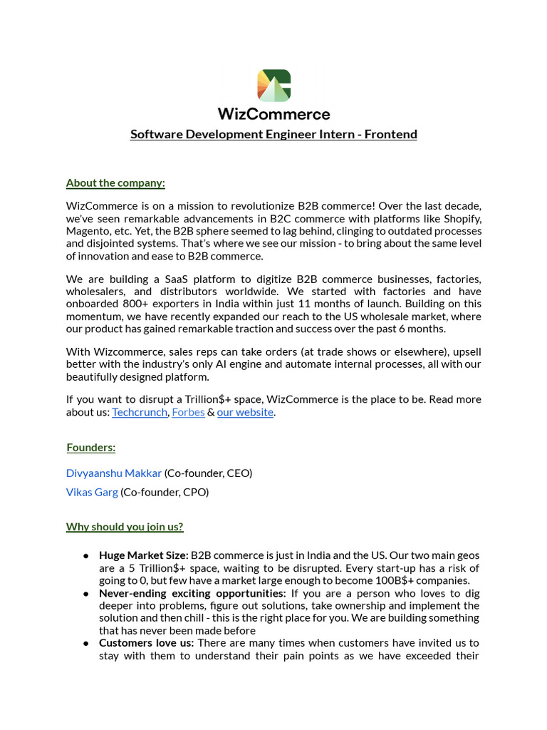 Software Development Engineer Intern - Frontend | PDF
