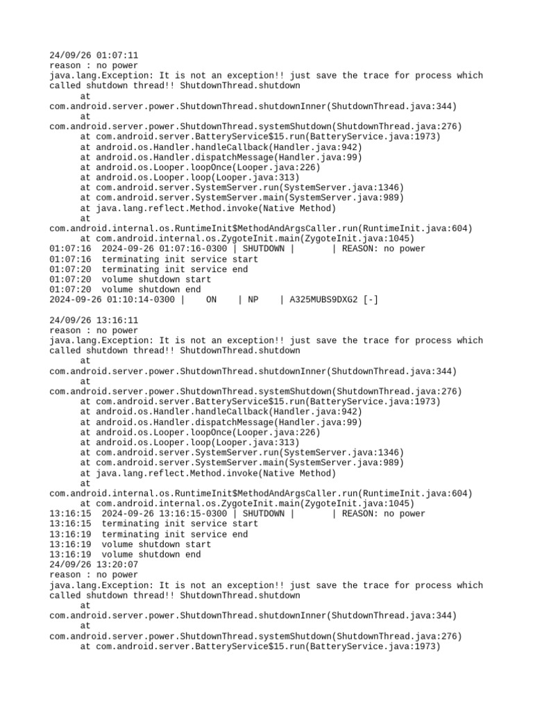 Power Off Reset Reason | PDF