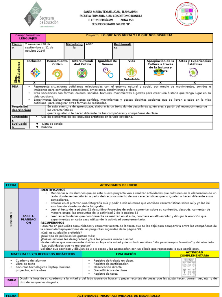 Planeacion - Proyectos - 30 Sep Al 11 de Octubre 2024 | PDF