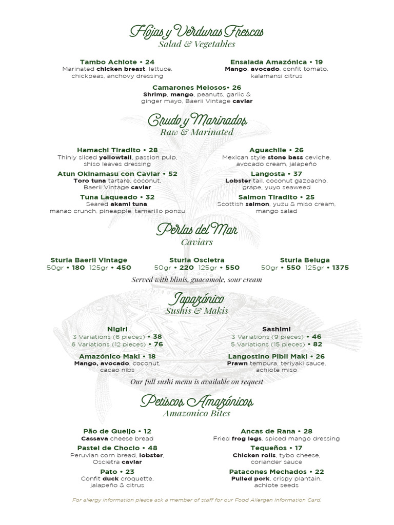 Menu Amazonico de Montecarlo | PDF