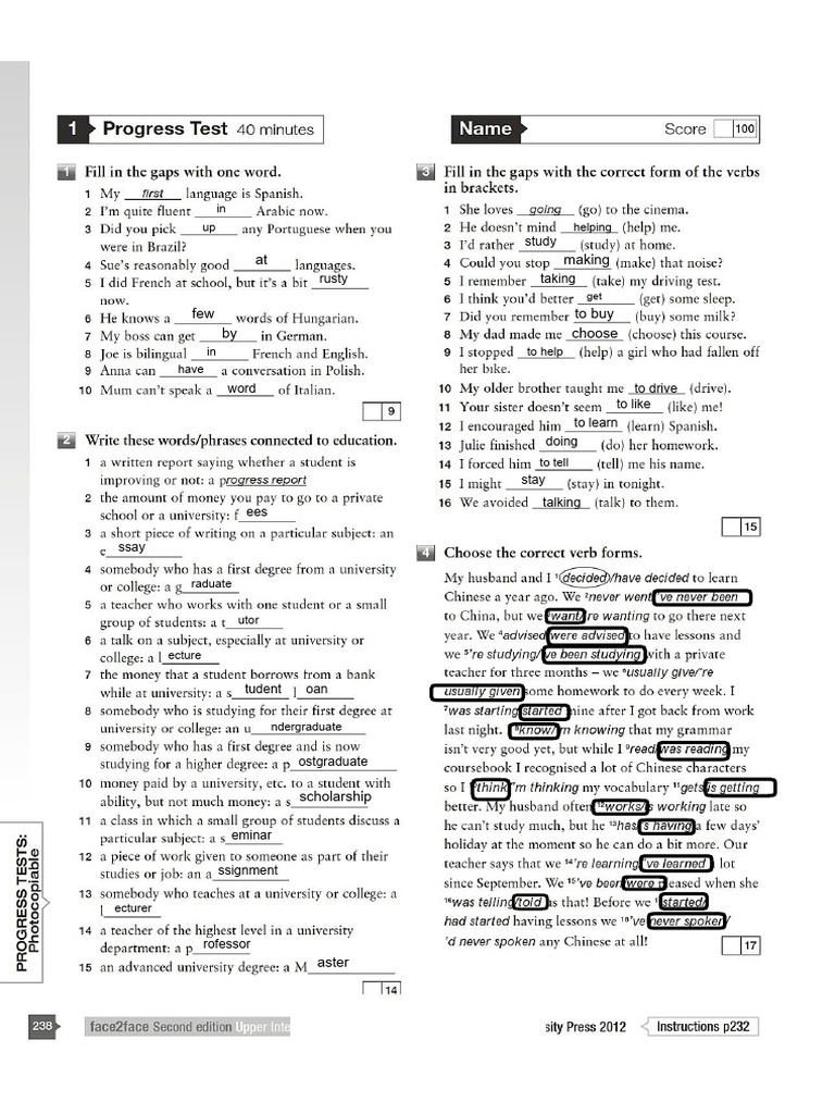 Progress Test Unit 1 Pdf