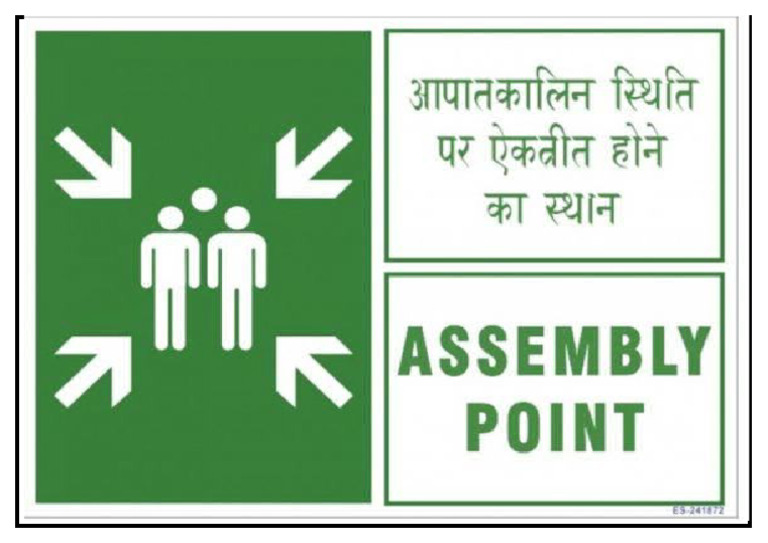 A3 - Safety Signs Assembly Point Hindi English | PDF