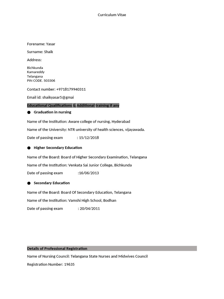 CV Format (7) (3) - 1 | PDF