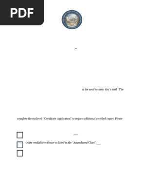 Birth Certificate Correction 