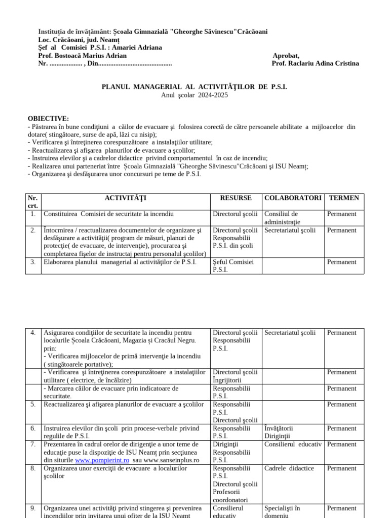 Plan Managerial Psi | PDF