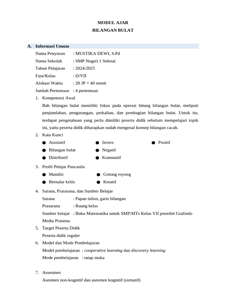 Modul Ajar Bab 1 | PDF