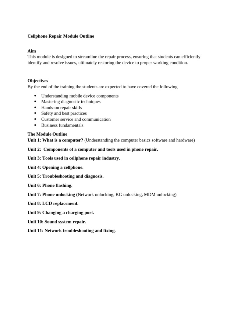 Chapter 1 mobile repairs pdf