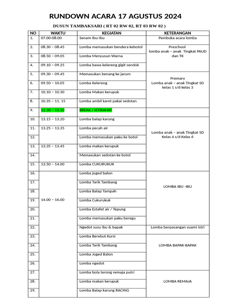 Random Acara | PDF
