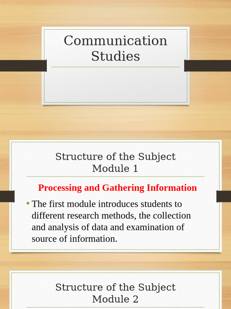 Communication Studies Structure and Themes | PDF