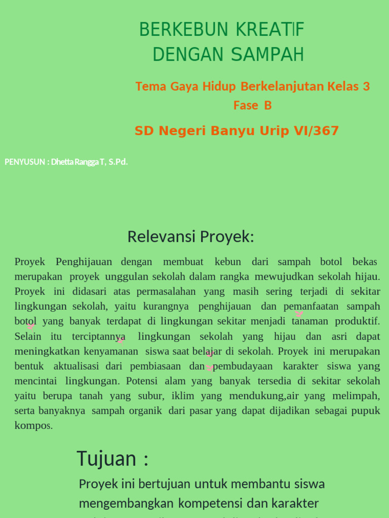 Modul Projek - Berkebun Kreatif Dengan Sampah - Fase B | PDF