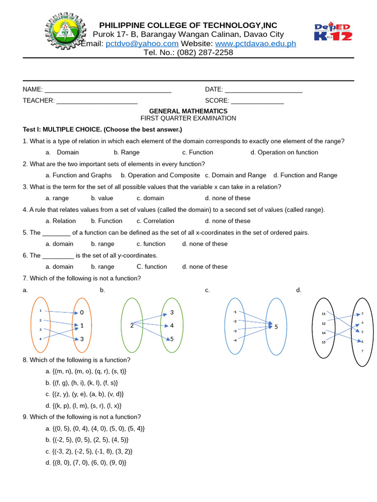 Nmath 1st Examinationf 1 | PDF