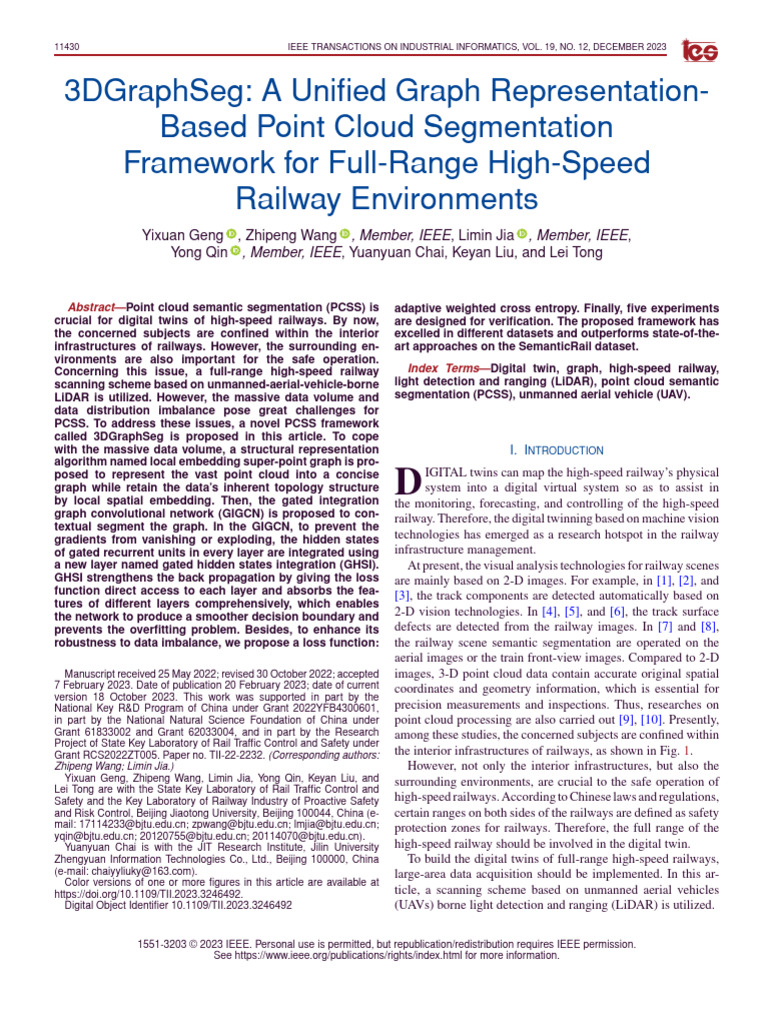 3DGraphSeg A Unified Graph Representation - Based Point Cloud ...