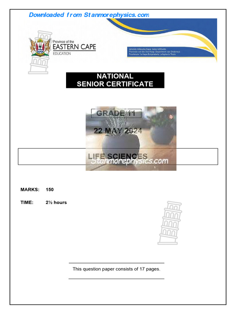 EC Life Sciences Grade 11 June 2024 QP and Memo | PDF