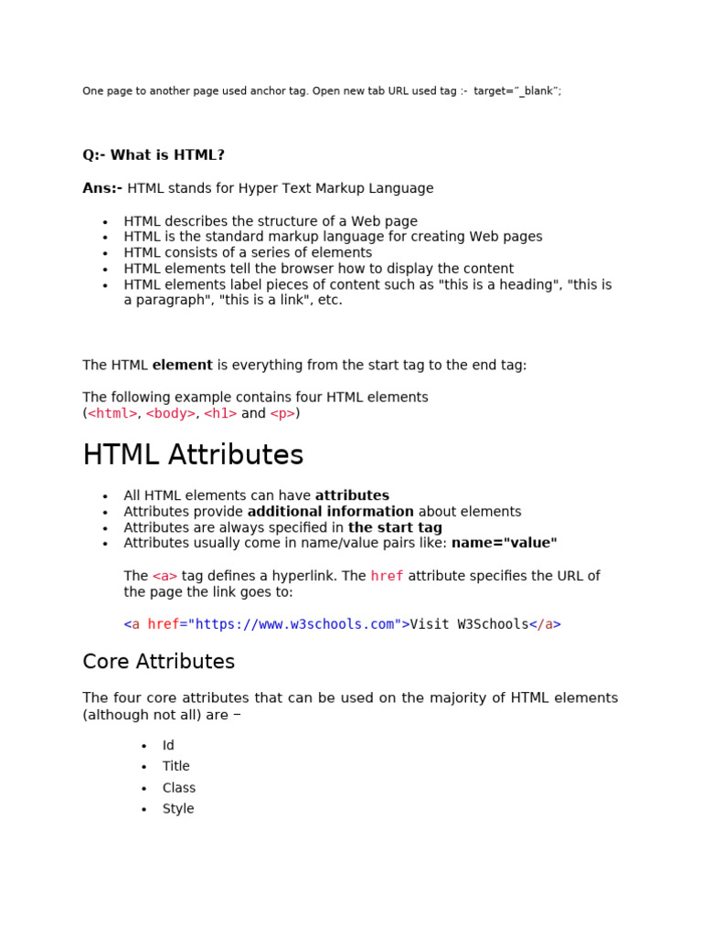 HTML Notes | PDF