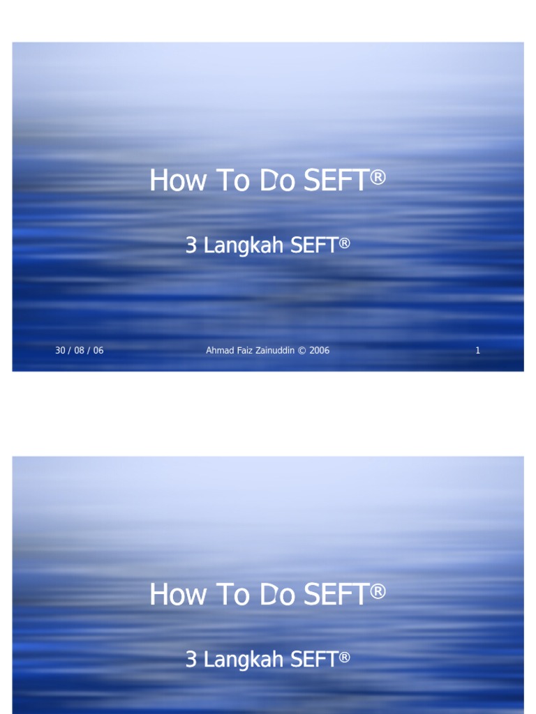 Materi SEFT Spiritual Emotional Freedom Technique | PDF | Pengembangan ...