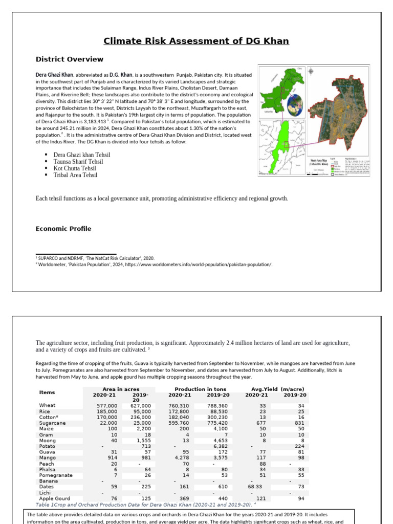 Climate Risk Assessment of DG Khan New-2 | PDF