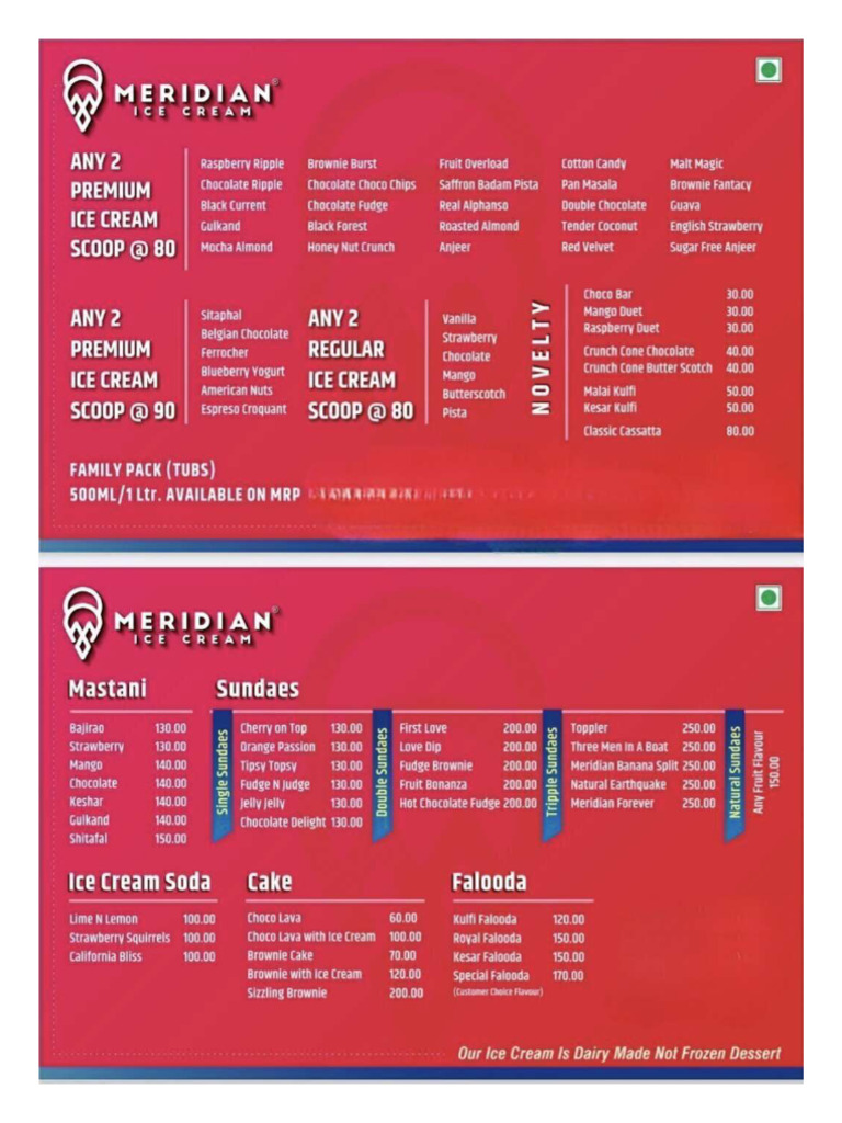 Meridian Icecream Menu1698655246 | PDF