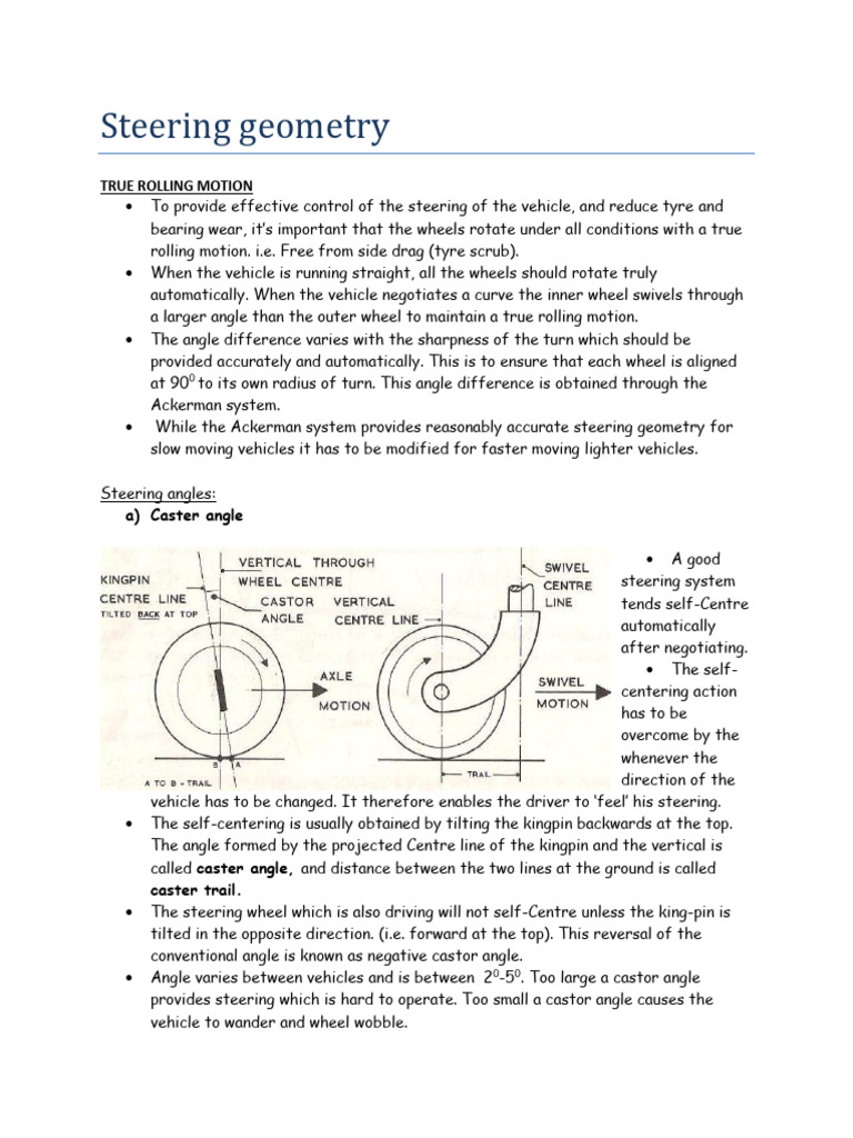 Steering Geometry | PDF