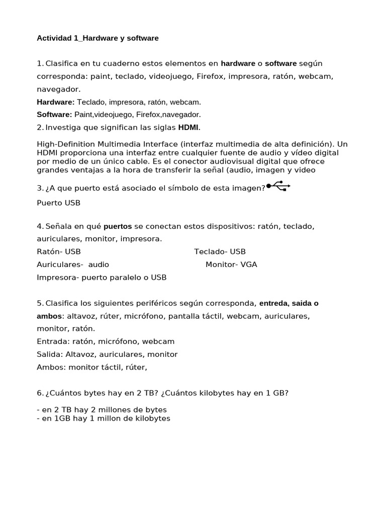 Clasificación de Hardware y Software | PDF