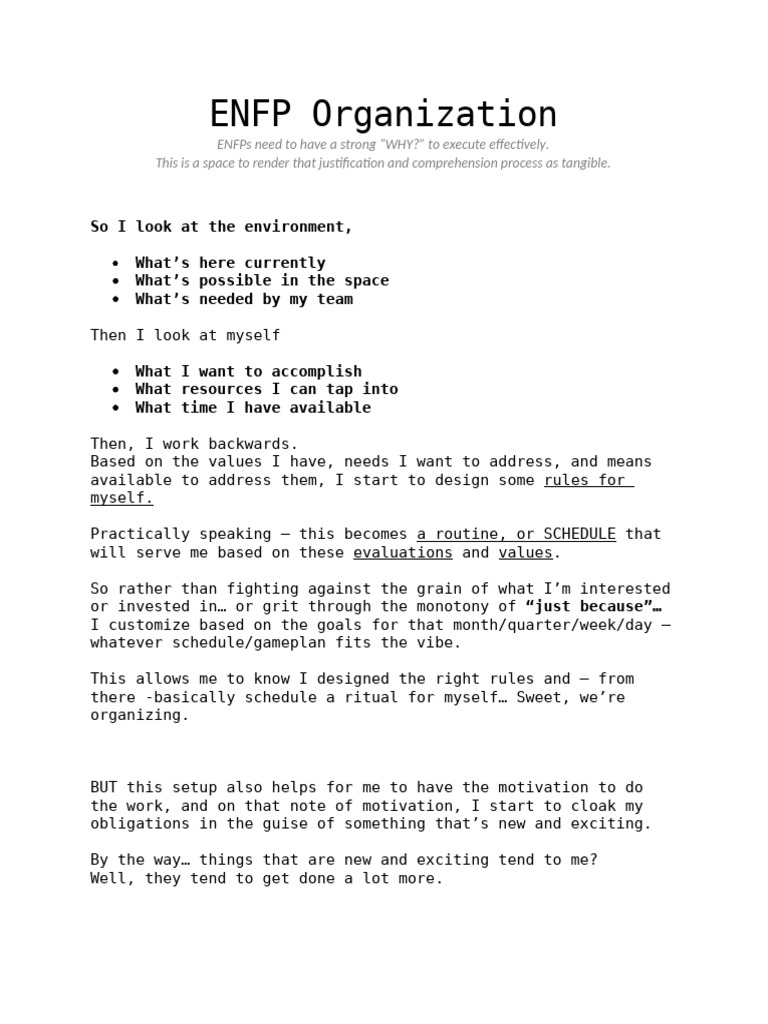 ENFP Organization | PDF