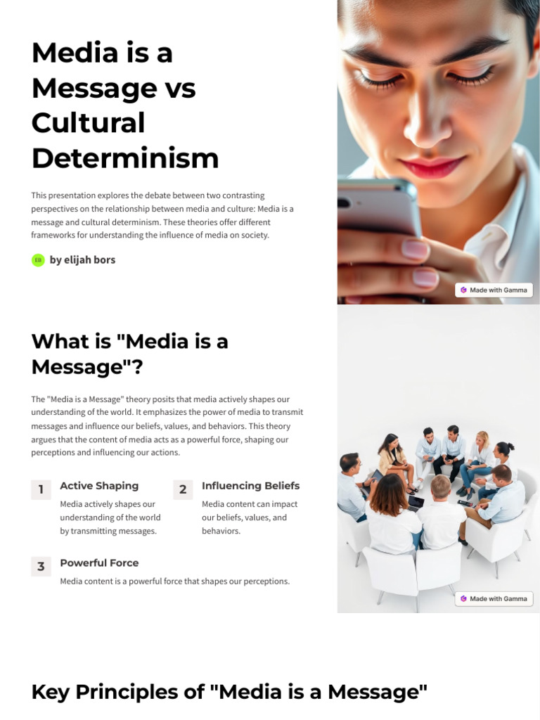 Media Is A Message Vs Cultural Determinism | PDF