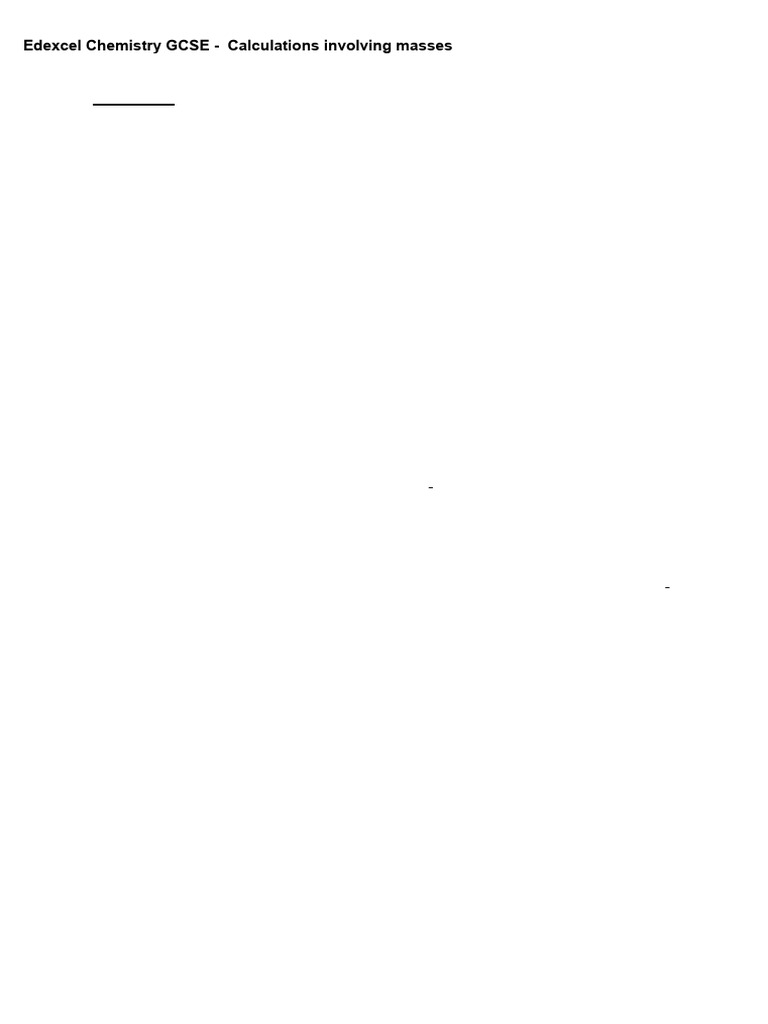 1.6 Calculations Involving Masses | PDF