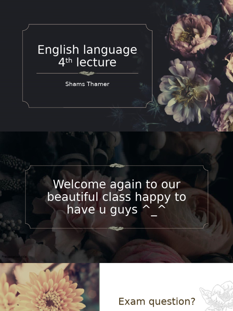 English Language Lecture Notes | PDF