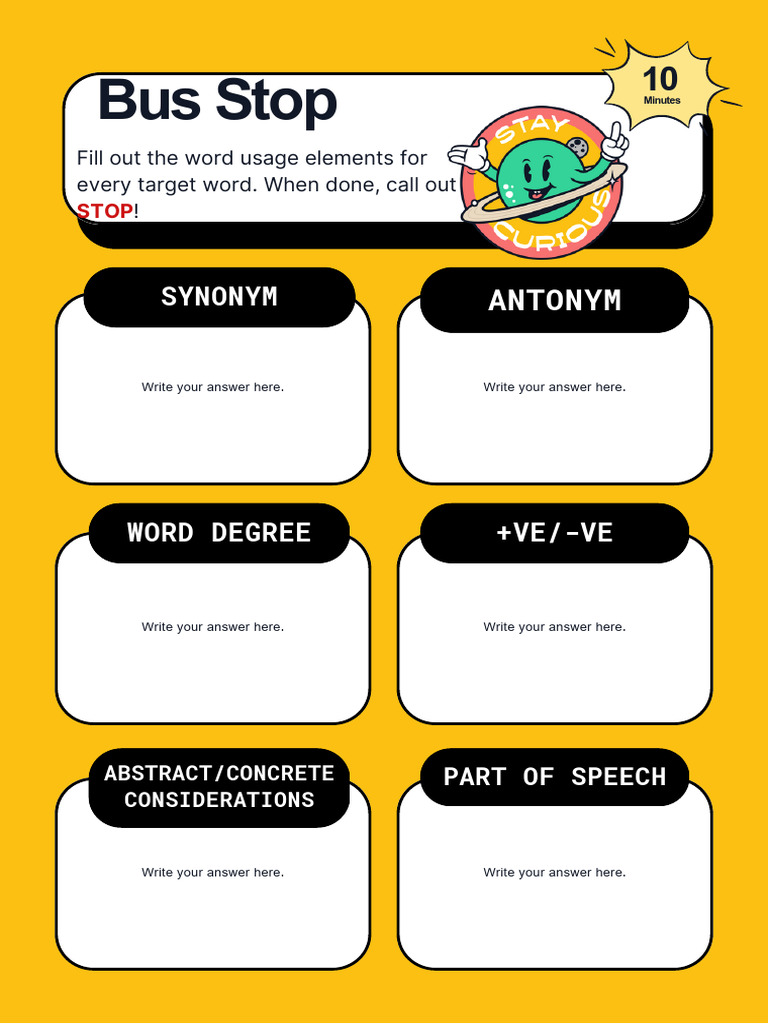 Bus Stop WOD Game | PDF