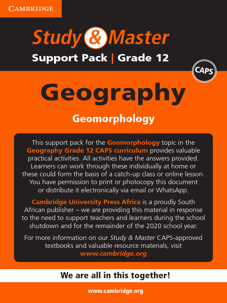 Study Master Gr12 Geography Geomorphology | PDF
