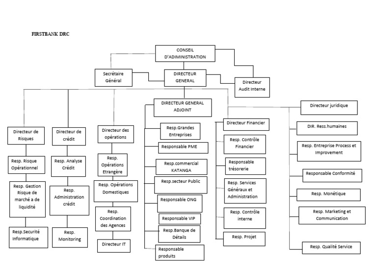 Organigramme Firstbank DRC | PDF