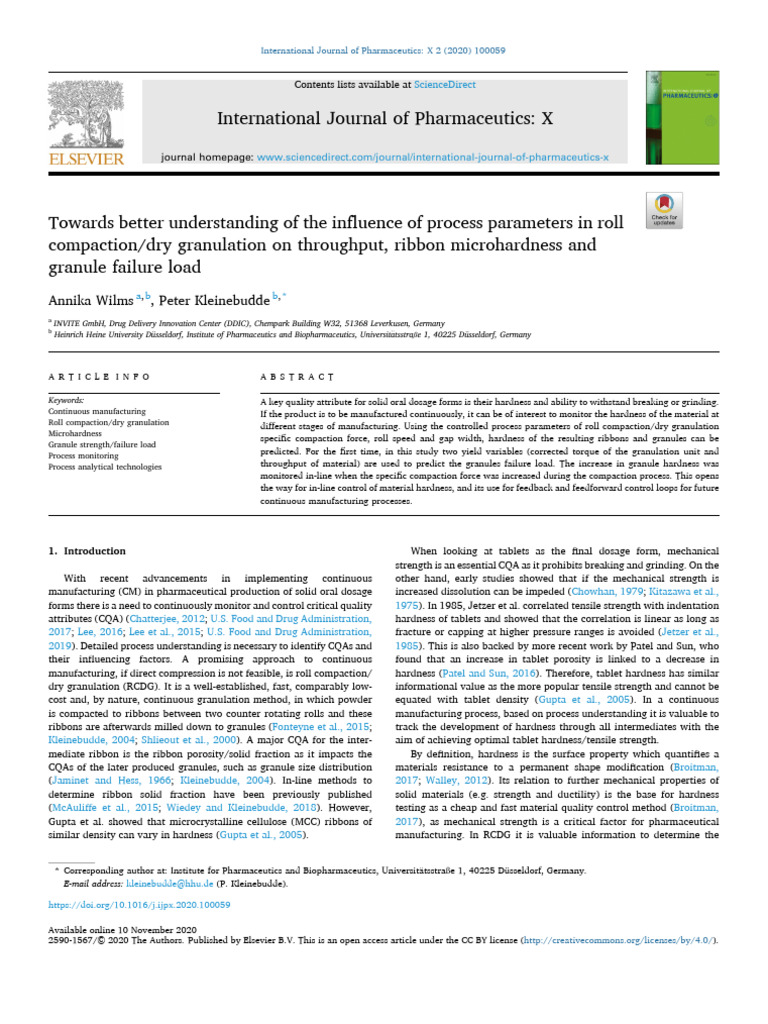 Towards Better Understanding of The Influence of Process Parameters in ...