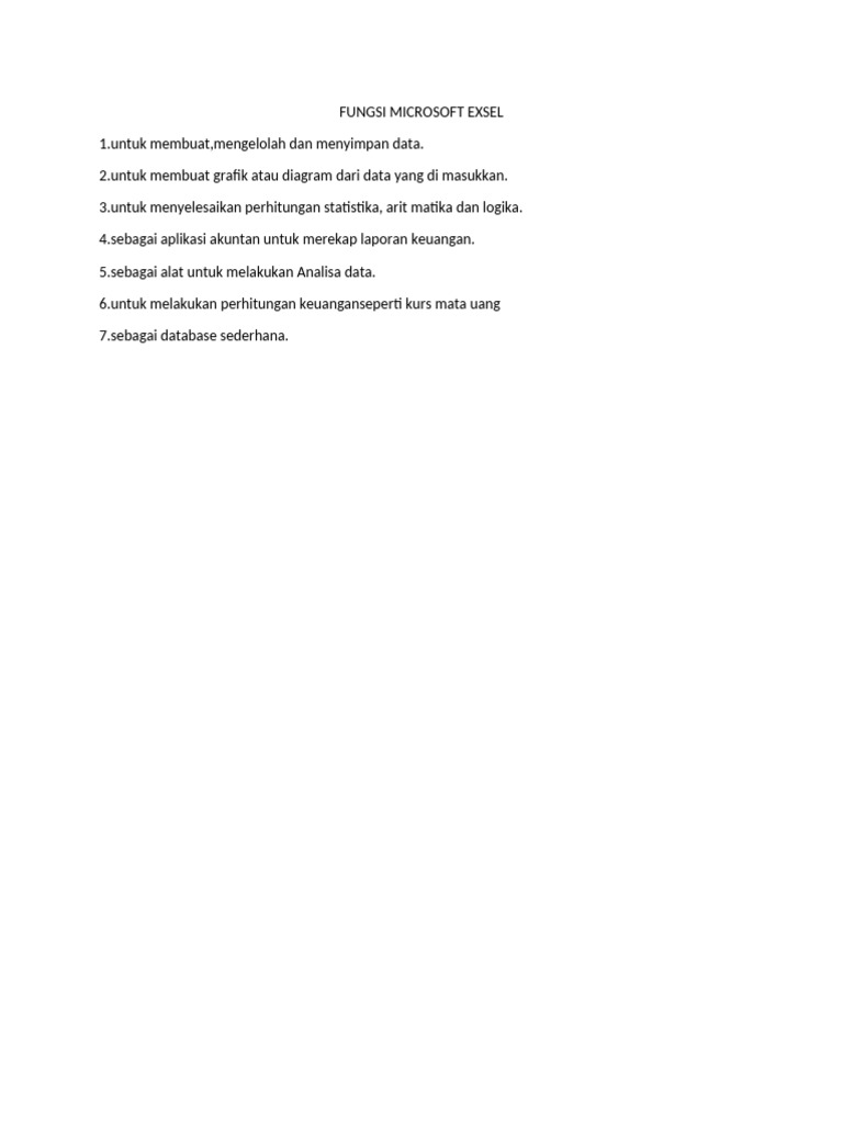 Fungsi microsoft exsel pdf
