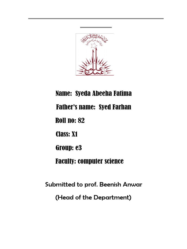 Practical 1 Comp | PDF