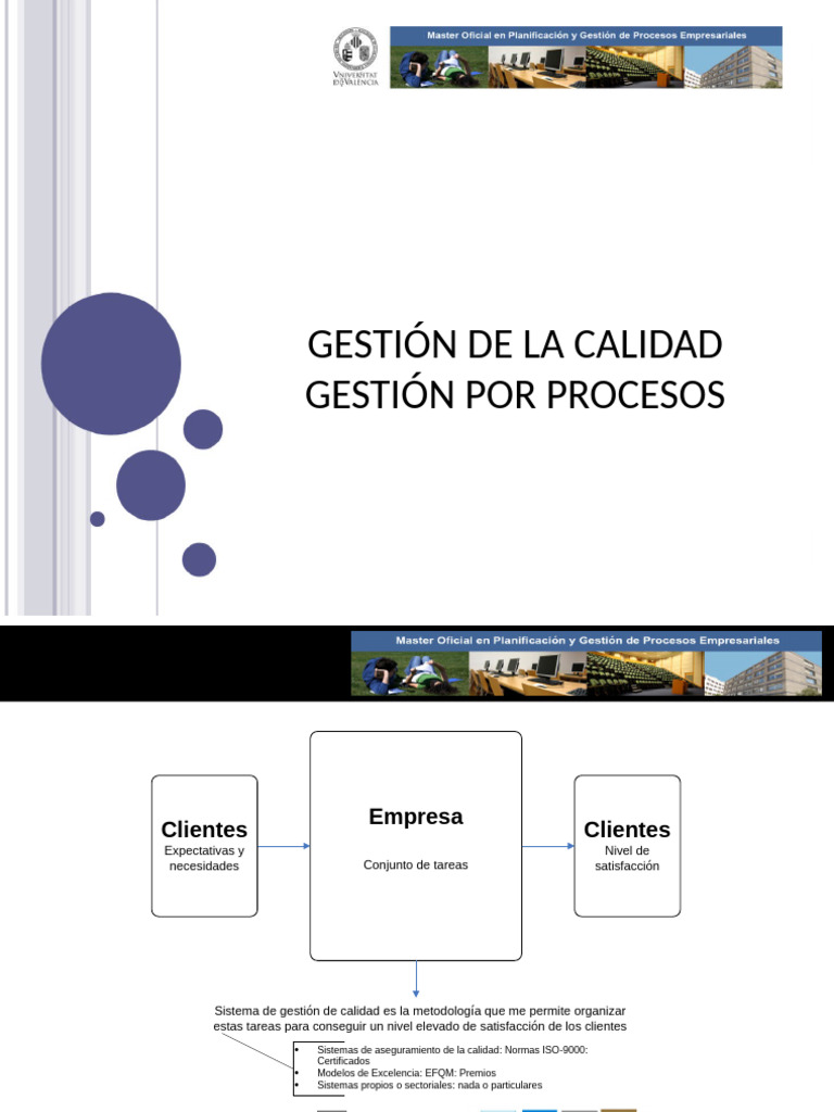 Gestion de Calidad y Gestion Por Procesos Mastes Uv | PDF