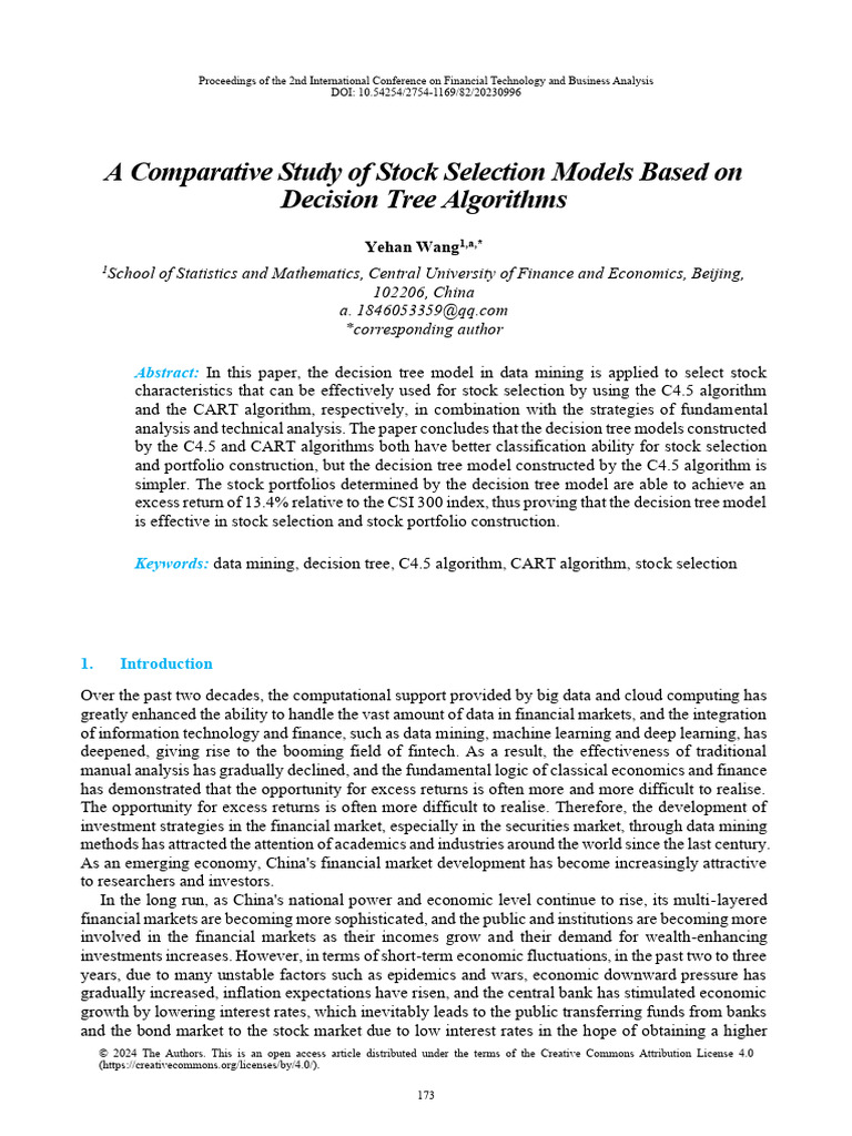 A Comparative Study of Stock Selection Models Base | PDF