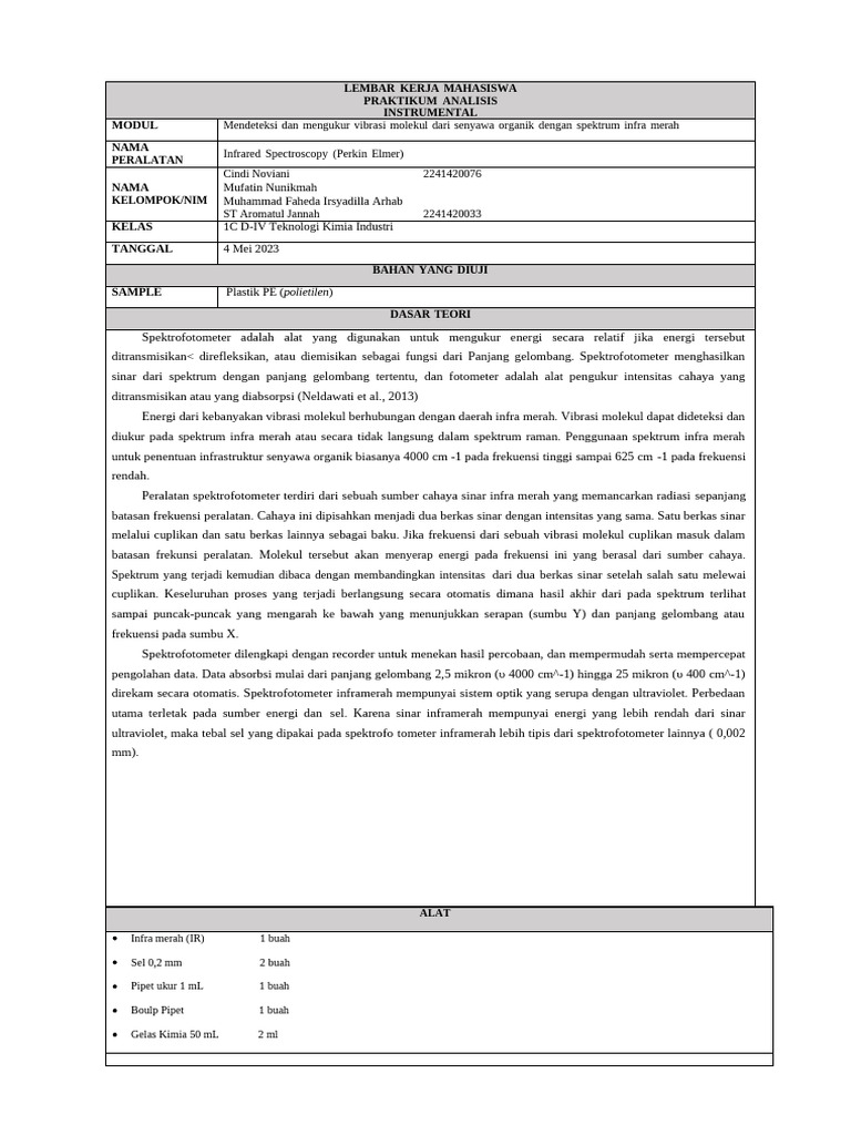 Laporan Praktikum Infrared 1C D4 KEL 1 'Mendeteksi Dan Mengukur Vibrasi ...