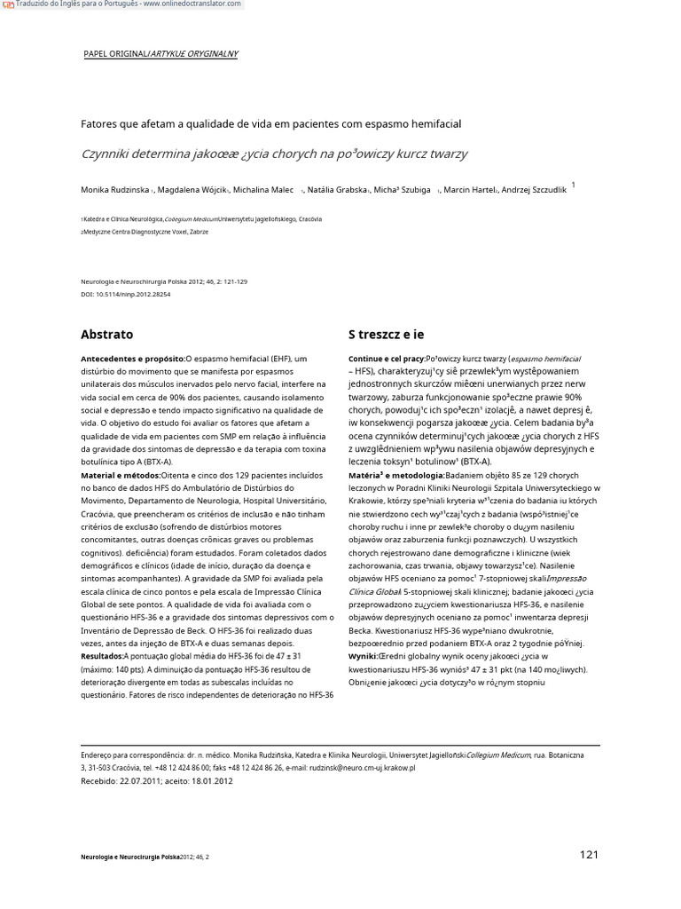 Factors Affecting The Quality of Life in - En.pt | PDF
