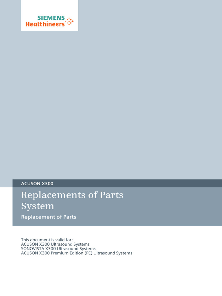 System, Replacement of Parts CSTD US11-300.805.01 US11-104.841.01 | PDF