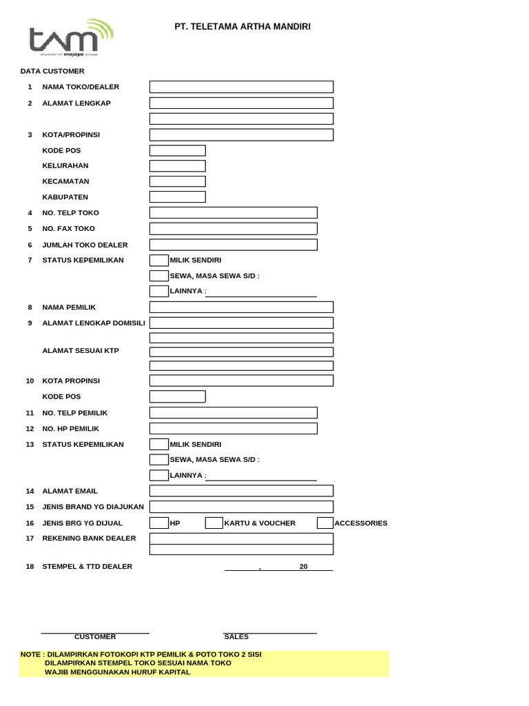New form data dealer cash pdf