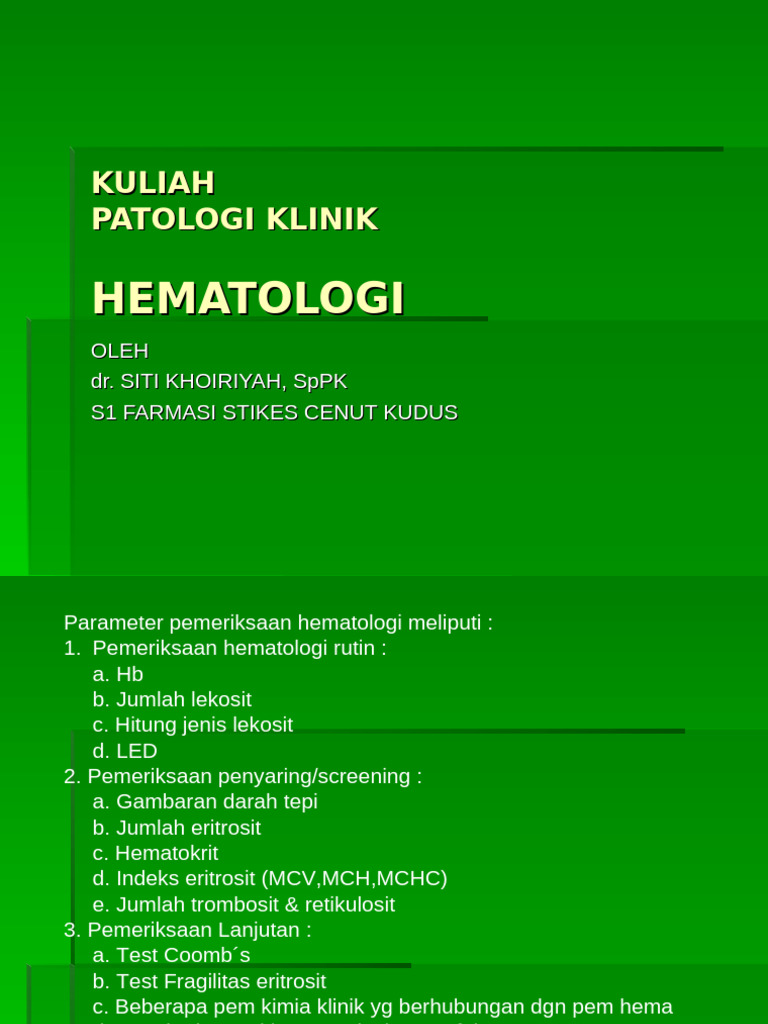 Hematologi 20192020 Pdf